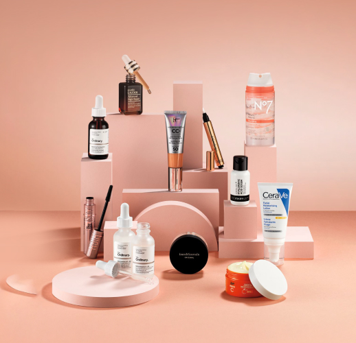 Curated GleamCare beauty shelf